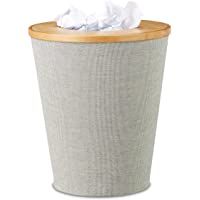 Los mejores  - Relaxdays Papelera para Escritorio- Bambú- Gris- 30.5x30.5x35 cm